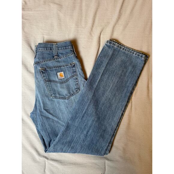 Carhartt Holter Jeans Men’s 32x34 Summit Blue 101483-980 Distressed Knees - Picture 1 of 11